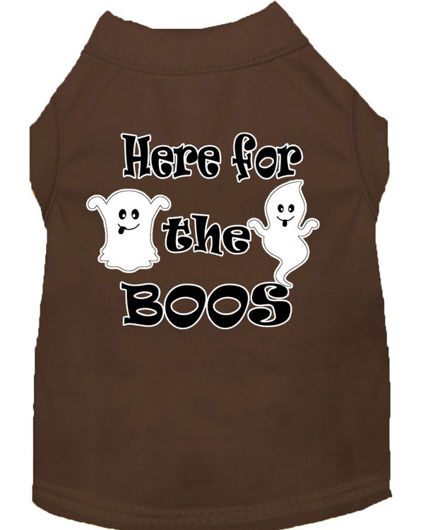 Here for the Boos Screen Print Dog Shirt Brown XS